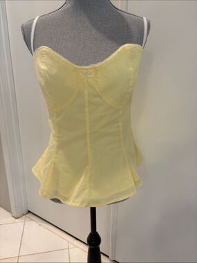 Zara Yellow Sweetheart Peplum Bustier Top